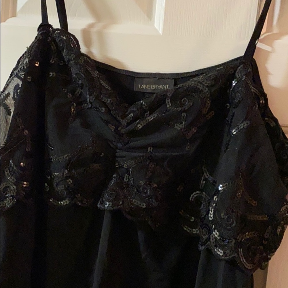 Lane Bryant Black Tank Top with sequins